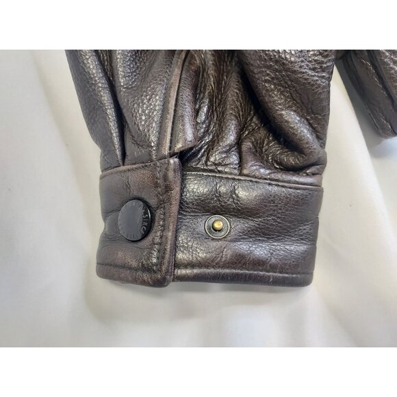 Eddie Bauer Men's Leather Jacket L Brown Genuine Leather Distressed - Picture 15 of 16